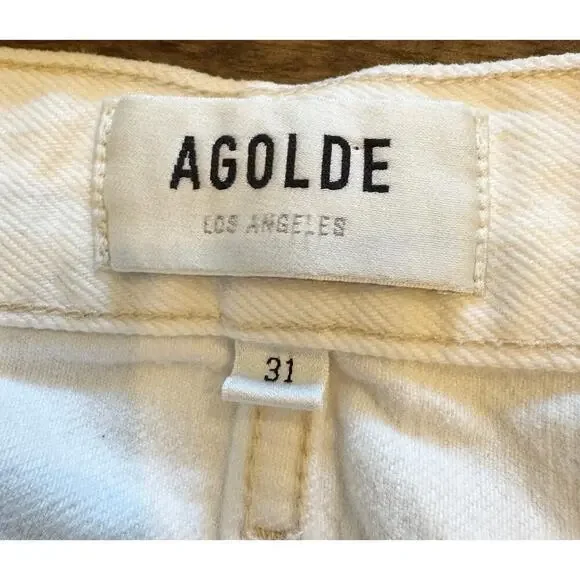 NWT AGOLDE White Parker Vintage Cut Off Short Button Fly Size 31 - Picture 6 of 8